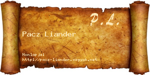 Pacz Liander névjegykártya